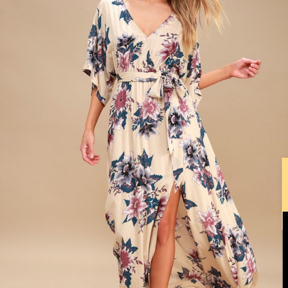 Berkshire beige floral print maxi dress